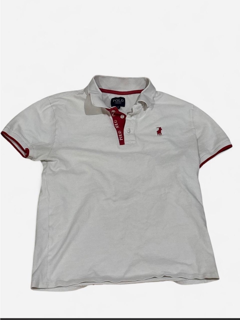 Polo by Ralph Lauren White Polo Shirt with Red Accents